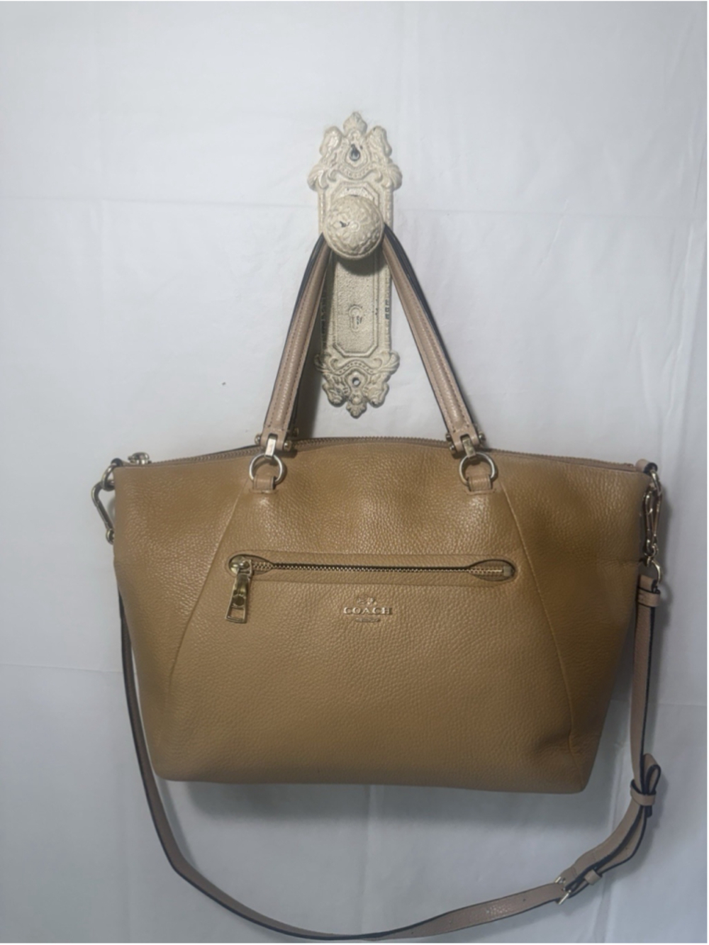 Coach Pebble Leather Prairie Satchel Handbag Crossbody Bag F34340